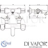 Ideal Standard CeraPlus 2 Exposed Bath Shower Mixer Dimensions
